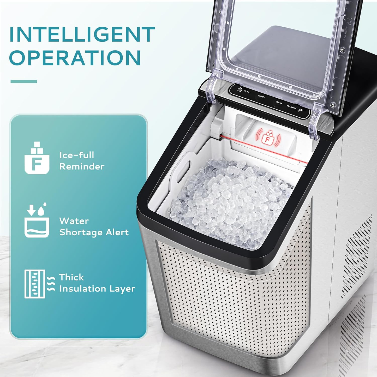 Nugget Ice Maker Countertop(Max 34lbs/Day)