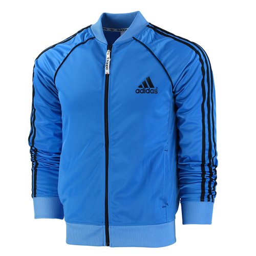 Adidas Two Tone 3-Stripe Tricoat Track Set Jacket & Pants Bluel