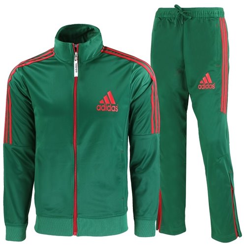 Adidas 3-Stripe Tricoat Track Set Jacket & Pants Green