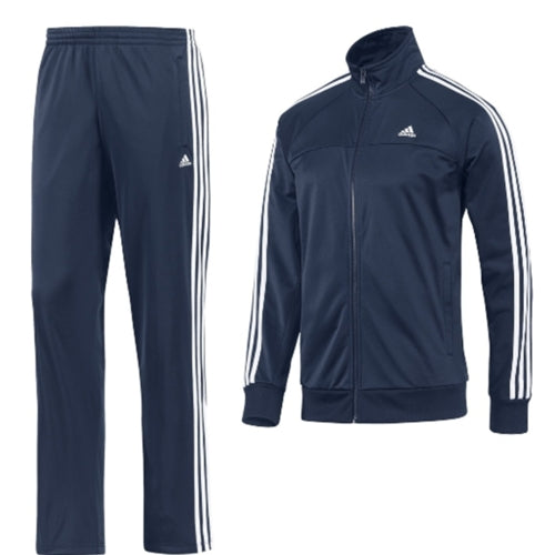 Adidas 3-Stripe Tricoat Track Set Jacket & Pants Navy