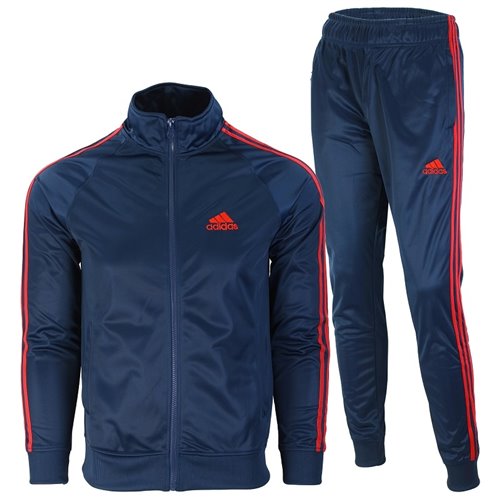 Adidas 3-Stripe Track Set Jacket & Pants Navy/Red