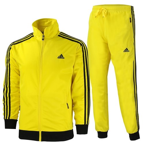 Adidas 3-Stripe Tricoat Track Set Jacket & Pants Yellow