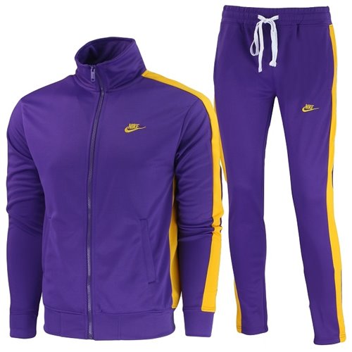 Nike Men's Knit Tracksuit Purple/Yellow