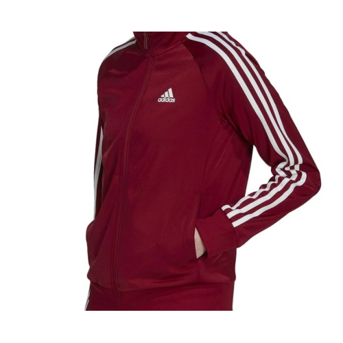 Adidas 3-Stripe Tricoat Track Set Jacket & Pants Burgundy