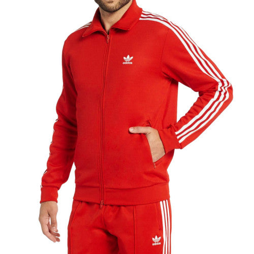 Adidas 3-Stripe Tricoat Track Set Jacket & Pants Red