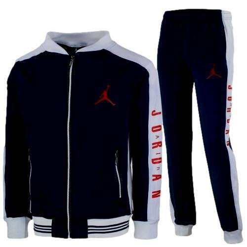 Nike Jordan Men's Cotton Zip Jacket & Pants Set Black/White