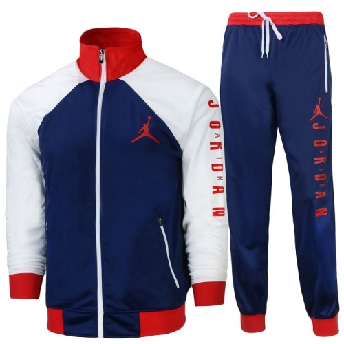 Nike Jordan Men's Double Knit Zip Jacket & Pants Set Navy/White