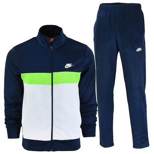 Nike Polyknit Colorblock Tracksuit Set Navy/Green