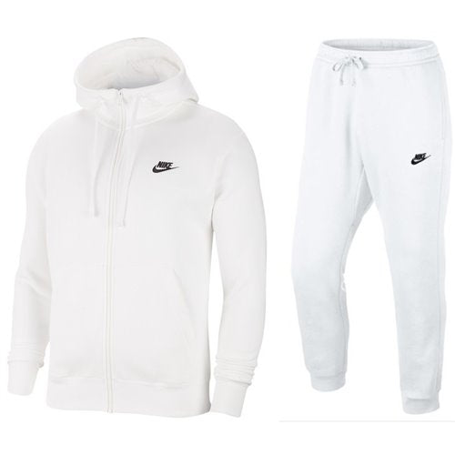 Nike Sportswear Club Fleece Men's Full Zip Hoodie & Pants Set White