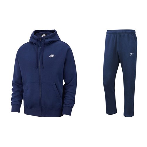 Nike Sportswear Club Fleece Men's Full Zip Hoodie & Pants Set NavyBlue