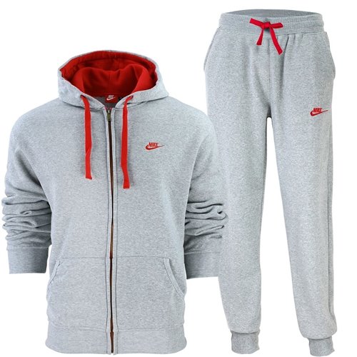 Nike Sportswear Club Fleece Zip Hoodie & Pants Set Gray