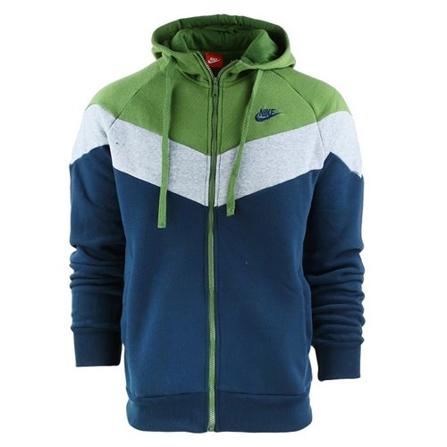 Nike Sportswear Color Block Fleece Zip Hoodie & Pants Set Olive