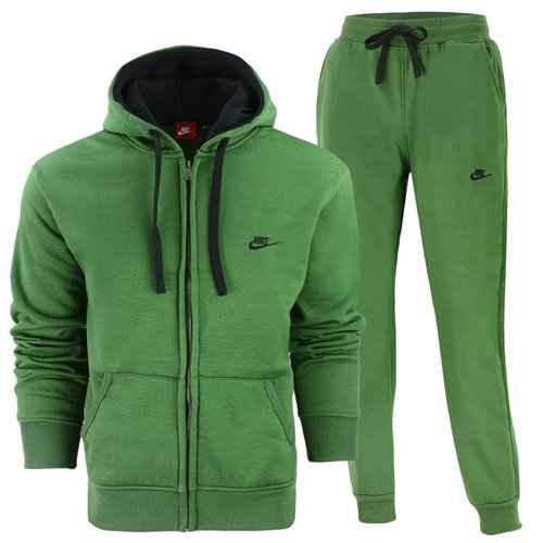 Nike Sportswear Club Fleece Zip Hoodie & Pants Set Olive/Black