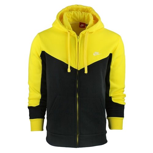 Nike Sportswear Fleece Zip Hoodie & Pants Set Black/Yellow