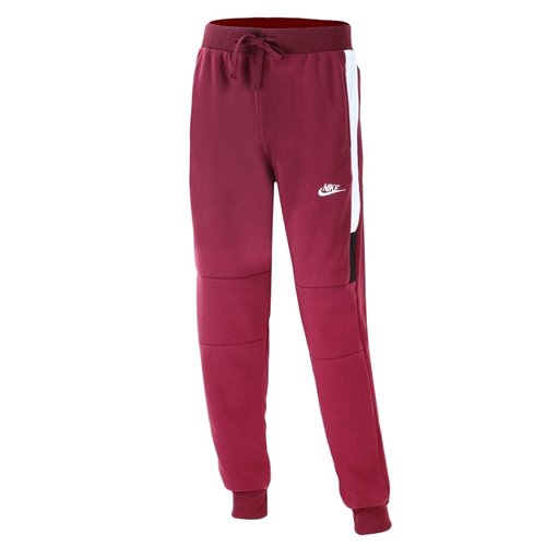 Nike Sportswear Color Block Fleece Zip Hoodie & Pants Set Burgundy