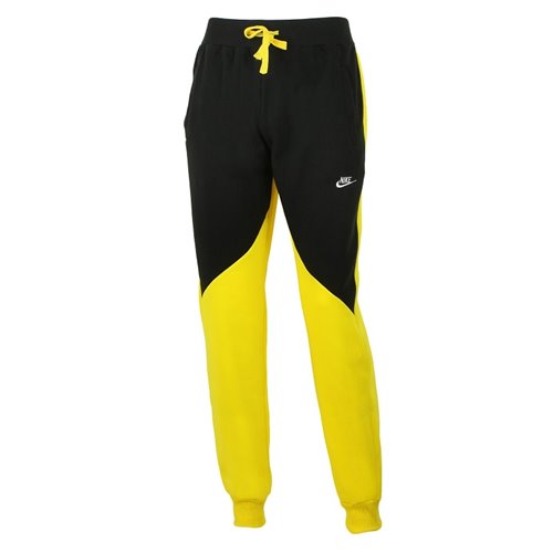 Nike Sportswear Fleece Zip Hoodie & Pants Set Black/Yellow